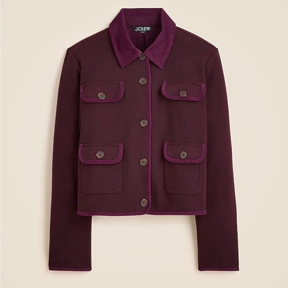 J. Crew Jackets & Blazers - J. Crew Women's Oxblood Knit Jacket with Wool Blend